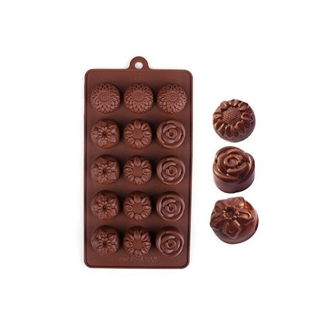Silicon Multicolor Flower Chocolate Mold, Chocolate Mold, Round,Flower at  Rs 35/piece in Ahmedabad
