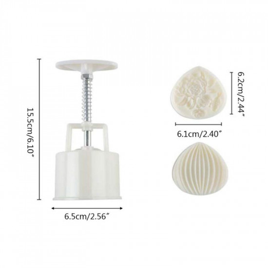 Moon Cake Mould / Cookie Press Stamp - Flower and Shell Design