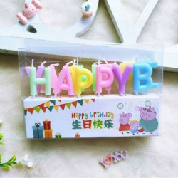 Multi Colour Happy Birthday Letters Candle