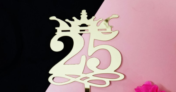 25 Cake Topper for 25th Birthday or Anniversary Gold Party Supplies  Decoration Ideas (Gold) - Walmart.com