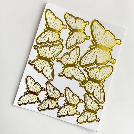 Off White Shaded Paper Butterfly (10 Pieces)