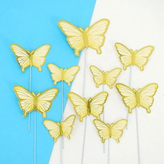 Off White Shaded Paper Butterfly (10 Pieces)