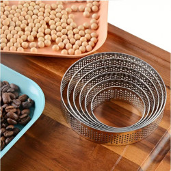 Round Tart Ring, Perforated Baking Tart Rings, Stainless Steel Nonstick Round Cake Ring Mousse Rings