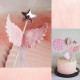 Pink Angel Wing With Star Cake Topper