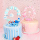 Pom Pom Arch Cake Topper - Blue