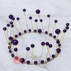 Purple Pearl Crown Cake Topper