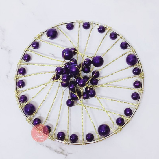 Purple Pearl Crown Cake Topper