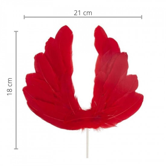 Red Angel Feather Wings Cake Topper