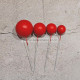 Red Faux Ball Toppers for Cake Decoration (20 Pcs) - Matt Finish