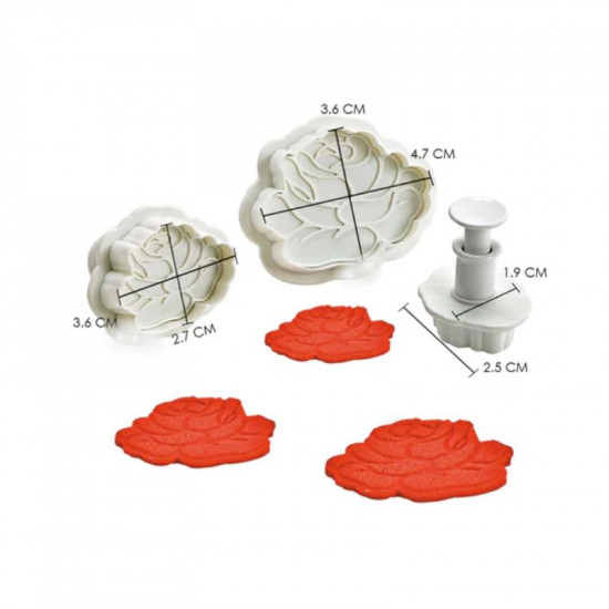 Rose Shape Plunger Cutter Set of 3 Pieces