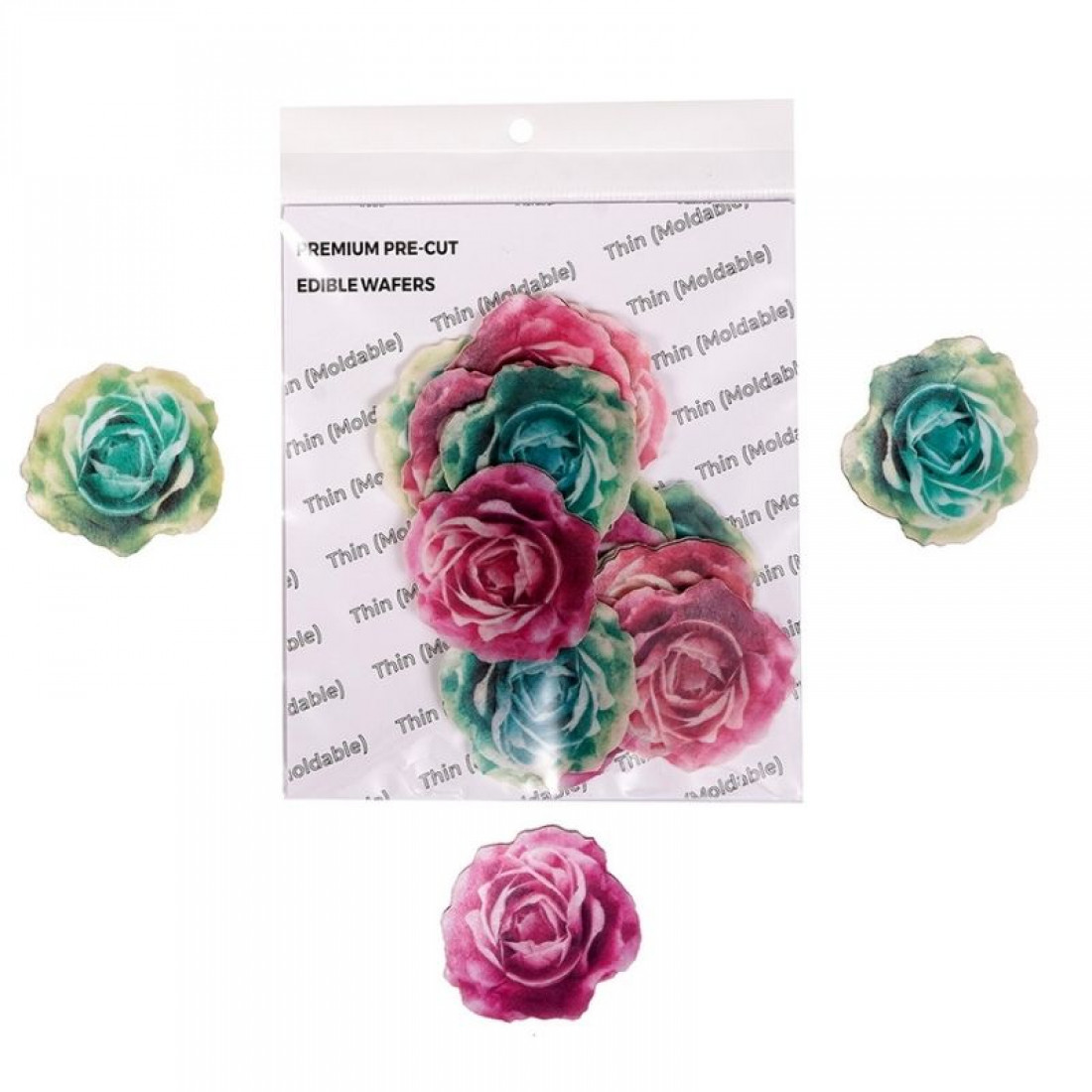 Large Rose Flower Wafer WPC 47 (14 Pcs)