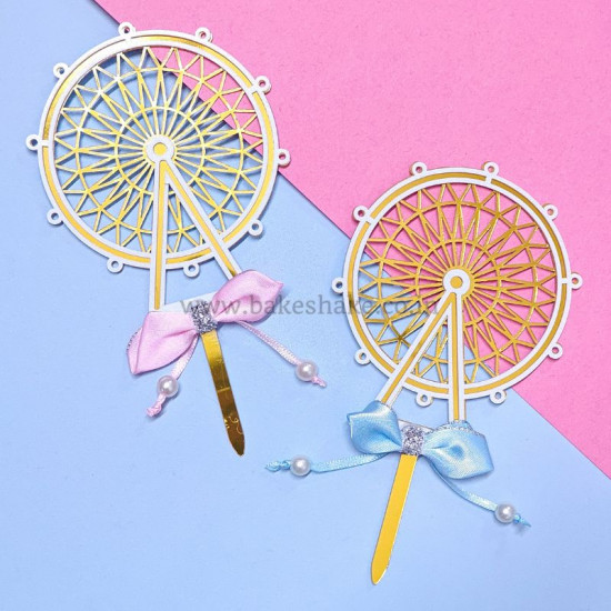 Round Wheel Acrylic Cake Topper (ACT 108) - Pink