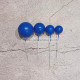 Royal Blue Faux Ball Toppers for Cake Decoration (20 Pcs) - Matt Finish