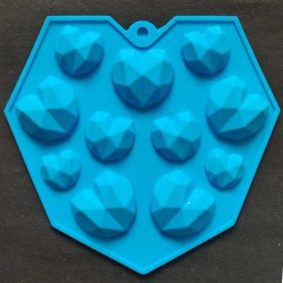 3-D Heart Silicone Mold - 3-CAVITY
