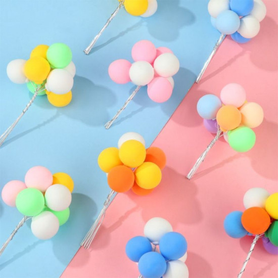 Mini Confetti Latex Balloon Cake Topper Kit - Rose Gold, Pink & Grey