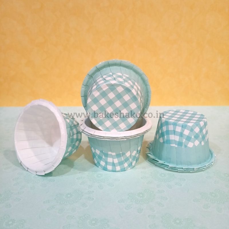 Teal Checks Bake and Serve Muffin Moulds - 106