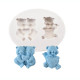 2 Cavity Teddy Bear Love Silicone Mould