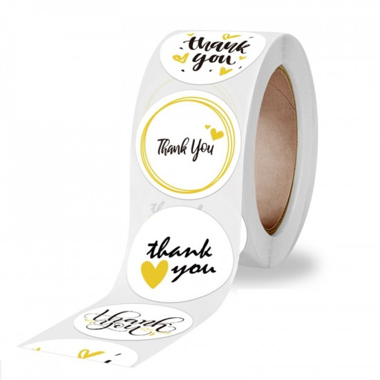 Rose Gold Foil Thank You Stickers - 100 Pc.