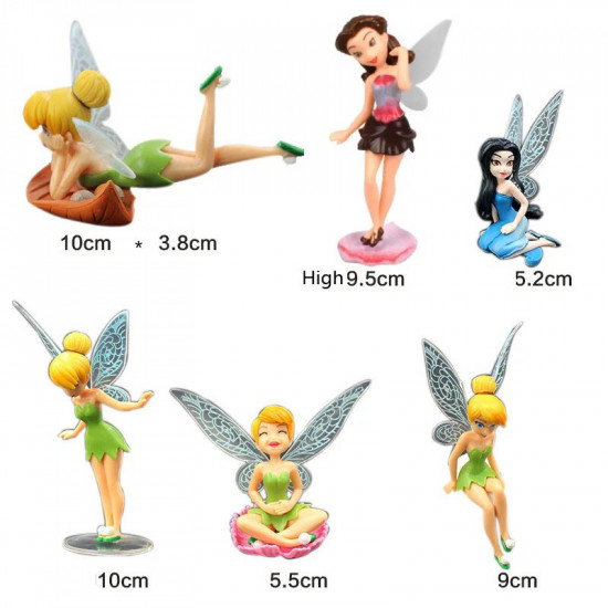 Tinkerbell Fairy Miniature Toy (Set of 6)