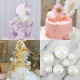 Transparent White Balls for Cake Decoration (12 Pcs)