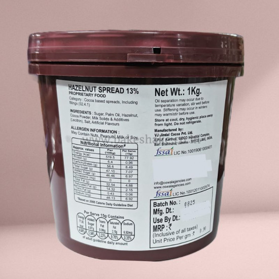 Whiskit Hazelnut Spread 13% (1 Kg)