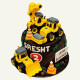 Yellow Road Roller Truck Cake Topper